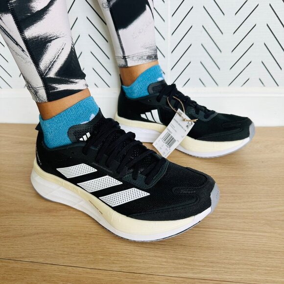 ❤️Adidas Adizero Boston 11 Size 7.5 Women Running Shoes Lightweight Black GX6657 - Picture 2 of 12